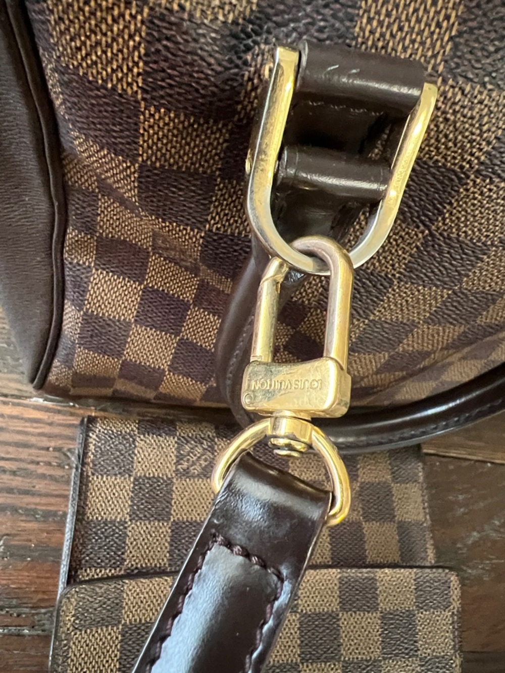 Louis Vuitton Damier Ebene Satchel with Matching Wallet - Brown - Picture 10 of 10